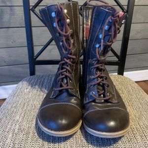American Rag zipper lace up combat boots size 8